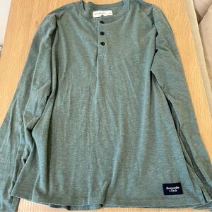 Abercrombie & Fitch Teal Long Sleeve Henley